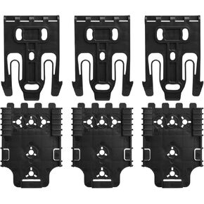 3 Packs QLS Kit | Quick Locking System Kit with Locking Fork and Receiver Plate | Mid-Ride Universal Belt Loop, Connect Drop Leg Holster, Platform Attachment for Duty Holster