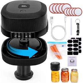 ماسون جرة فراغ السدادة، 3 في 1 آلة ختم فراغ مع الفم وأغطية ماسون العادية، مجموعة ماسون جرة فراغ السدادة لبرطمانات تعليب ميسون متوافقة مع توفير الطعام in Kuwait