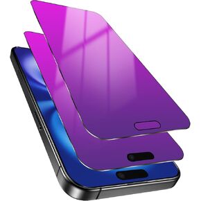 Privacy Screen Protector for iPhone 16 Plus Gradient Purple Tempered Glass Film for iPhone16Plus 25° Anti-Spy Easy Installation Frame Anti Bluelight Full Coverage Anti-Scratch (6.7 inch Purple)