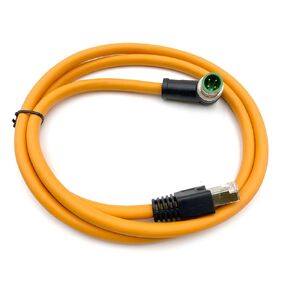 3.28ft M12 4 Pin A Code Male Right Angled to RJ45 Male High Flex Cat6 Ethernet Cable, M12 to RJ45 Industrial Connector Cable Shielded Field Wireable Cable Assembly for Automation Application 1Meter