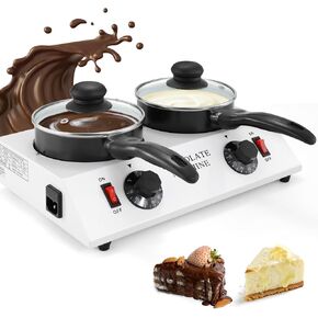 1kg Electric Chocolate Melting Pot, Adjustable Temp, Ceramic Coating, Easy Clean, Multi-Use for Butter, Cheese, Candy