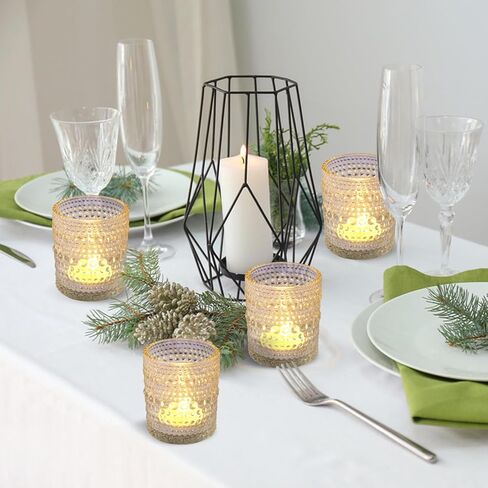 36 Pack Votive Candle Holders, Stylish Clear Glass Tealight Candle Holders for Ambience & Romance, Home Decor and Holiday Decor, Table Centerpiece, Christmas by KUKLIPJIM in Saudi Arabia