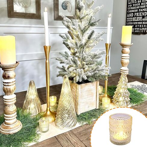 36 Pack Votive Candle Holders, Stylish Clear Glass Tealight Candle Holders for Ambience & Romance, Home Decor and Holiday Decor, Table Centerpiece, Christmas by KUKLIPJIM in Saudi Arabia