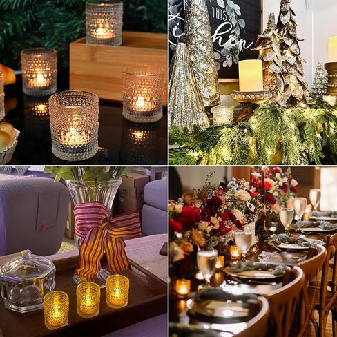 36 Pack Votive Candle Holders, Stylish Clear Glass Tealight Candle Holders for Ambience & Romance, Home Decor and Holiday Decor, Table Centerpiece, Christmas by KUKLIPJIM in Saudi Arabia