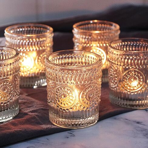 36 Pack Votive Candle Holders, Stylish Clear Glass Tealight Candle Holders for Ambience & Romance, Home Decor and Holiday Decor, Table Centerpiece, Christmas by KUKLIPJIM in Saudi Arabia