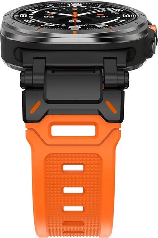 FULLIFE متوافق مع ملحقات Samsung Galaxy Watch Ultra Bands 47 مم للرجال والنساء، وأربطة مطاطية من السيليكون لموصل معدني من الفولاذ المقاوم للصدأ بدون فجوة لساعة Galaxy Watch 7 Ultra (2024) in Kuwait