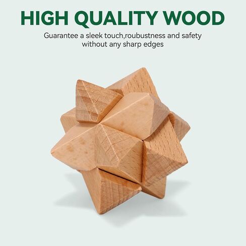 24 Pcs Brain Teaser Puzzles for Adults - Metal Puzzles 3D Puzzle Game Toys for Adults Teens - Wooden Unlock Interlocking Puzzle Adult IQ Education Puzzle Toys Smart Toys in Kuwait