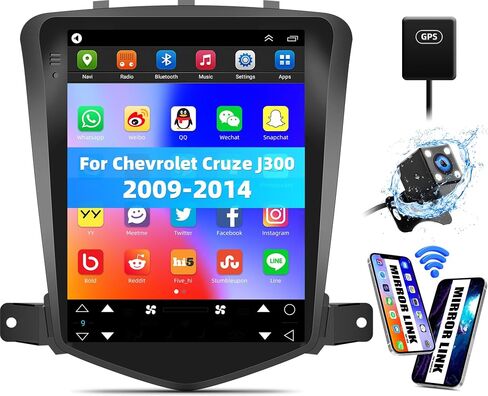Android 13 Car Stereo Radio Audio for Chevrolet Cruze J300 2009-2014, 9.7" Vertical Touch Screen Car Player with Bluetooth,FM,WiFi, GPS,Mirror Link, Subwoofer,EQ,Dual USB + Backup Camera/Mic/CANBUS in Saudi Arabia