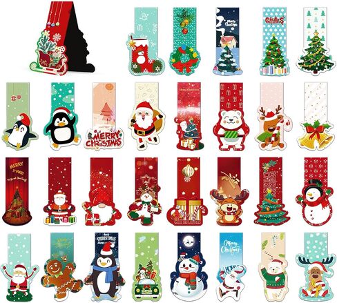 Christmas Page Markers,12 Christmas Gnomes Reading Book Marks,Assorted Xmas Graduation Gifts Book Page Clip,Cute Bookmarks for Kids School Home Reading Office Stationery Winter Holiday in Kuwait