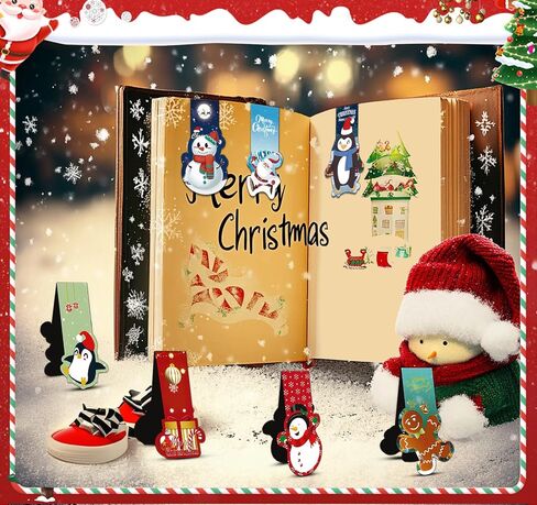 Christmas Page Markers,12 Christmas Gnomes Reading Book Marks,Assorted Xmas Graduation Gifts Book Page Clip,Cute Bookmarks for Kids School Home Reading Office Stationery Winter Holiday in Kuwait