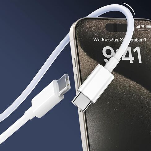 كتلة شاحن USB C مزدوج 20 وات مع كابل USB C إلى USB C بطول 6 أقدام و10 أقدام لهاتف iPhone 16 Pro Max/ 16 Plus/i Phone 15 وiPad Pro 13 بوصة 12.9 بوصة 11 بوصة M4/Air 6th M2/5th/4th/Mini 6 8.3- بوصة/ الجيل العاشر 10.9 بوصة، عبوة واحدة in Saudi Arabia