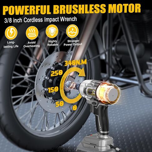 Cordless Impact Wrench 1/2 inch for Dewalt Battery 900FT-LBS with 6 Sockets and Durable Toolbox Brushless Impact Gun Includes LED Work Light - High Torque Impact Driver, No Battery in Saudi Arabia