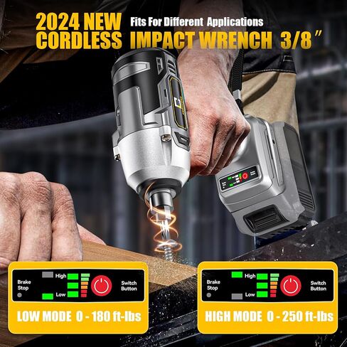 Cordless Impact Wrench 1/2 inch for Dewalt Battery 900FT-LBS with 6 Sockets and Durable Toolbox Brushless Impact Gun Includes LED Work Light - High Torque Impact Driver, No Battery in Saudi Arabia