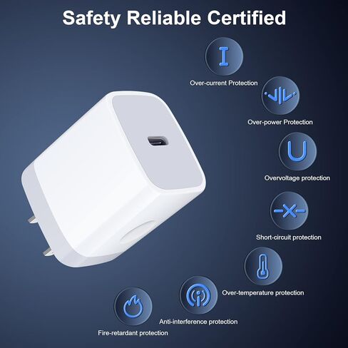 كتلة USB C، شاحن حائط Sicodo سريع الشحن من النوع C لهاتف iPhone 15 14 13 12 SE 11 X Pro Max، Plus، Mini، Samsung Galaxy S23 S22 Ultra S22 S21 S20 Z Flip Z Fold Note 20، Google Pixel 7، USB C Box in Kuwait