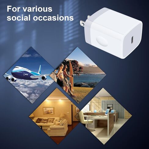 كتلة USB C، شاحن حائط Sicodo سريع الشحن من النوع C لهاتف iPhone 15 14 13 12 SE 11 X Pro Max، Plus، Mini، Samsung Galaxy S23 S22 Ultra S22 S21 S20 Z Flip Z Fold Note 20، Google Pixel 7، USB C Box in Kuwait