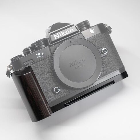قبضة مخصصة للكاميرا · مقبض من الخشب الصلب القديم على شكل حرف L لكاميرا Nikon Zf · لوحة Arca سريعة التحرير مدمجة + فتحة ملولبة مقاس 1/4 بوصة + فتحة حزام اليد (خشب أسود أفريقي) in Saudi Arabia