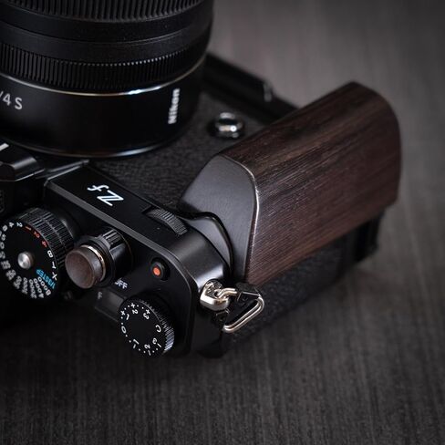 قبضة مخصصة للكاميرا · مقبض من الخشب الصلب القديم على شكل حرف L لكاميرا Nikon Zf · لوحة Arca سريعة التحرير مدمجة + فتحة ملولبة مقاس 1/4 بوصة + فتحة حزام اليد (خشب أسود أفريقي) in Saudi Arabia