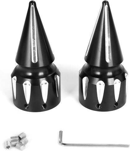 CNC Spike Front Axle Nut Covers Caps Compatible for Harley Touring Street Glide Fat Boy Road King Trike Iron 883 Electra Glide Tri Glide Dyna 2008-later Chrome in Kuwait