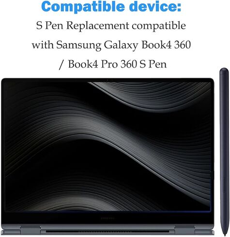 قلم Galaxy Book4 360 / Book4 Pro 360 S بديل لقلم Samsung Galaxy Book4 360 S، قلم Book4 Pro 360 Stylus متوافق مع قلم Samsung Galaxy Book4 Pro 360 (بدون بلوتوث) + 5 سن (أسود) in Saudi Arabia