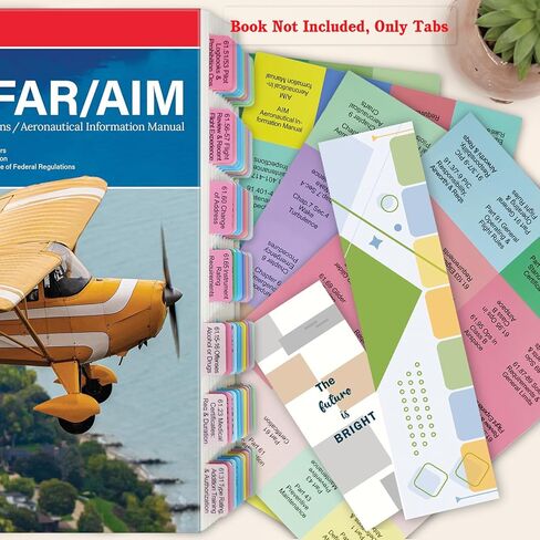 FAR/AIM 2026 Index Tabs for Private Pilot (with No Book), 80 PCS Color-Coded & Laminated Tabs, with Alignment Guide & Bookmark, Tear-Resistant and Waterproof in Kuwait