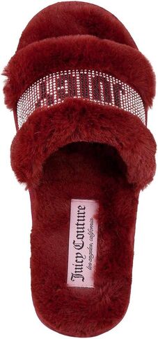 Juicy Couture Women's Slide Sandals With Faux Fur Slipper Sandals, Furry Slides, Womens Slip On Slippers-Eldoris 2-Mauve Small in Saudi Arabia