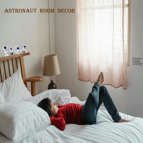 Blue White Astronaut Statue Decor,4 Pcs Astronaut Sculpture Figure Home Decor,Cute Room Decor for Space Themed Room Decorations. in Saudi Arabia