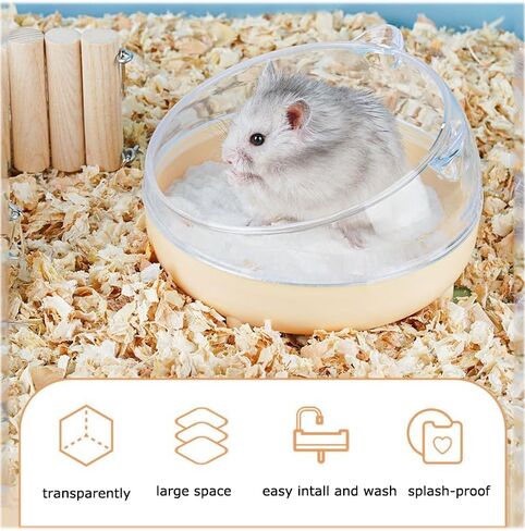 Meow&Woof Hamster Sand Bath Container, Large Sandbox Toilet Gerbil Batheoom, Tiny Chinchilla Dust Bathtub Sand Bath Box for Hamster Cage Accessories 6.5 Inch-Light Green in Saudi Arabia