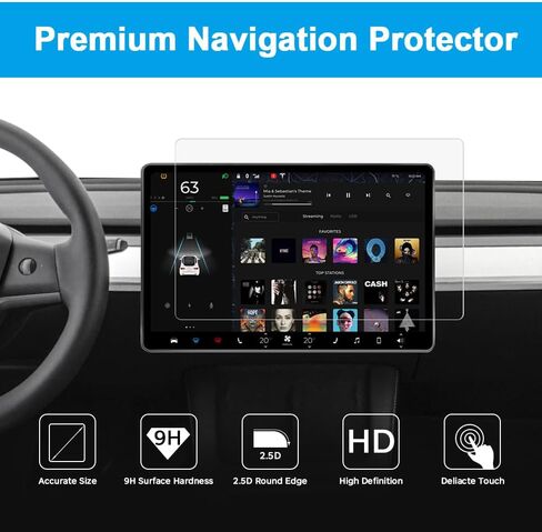 GLASS-M Tesla Model Y Model 3 واقي شاشة من الزجاج المقسى، شاشة لمس مركزية مقاس 15 بوصة تعمل باللمس، واقي شاشة لمس للسيارة [مجموعة سهلة التركيب] [مضاد للخدش بدرجة 9H] [مضاد لبصمات الأصابع] in Kuwait