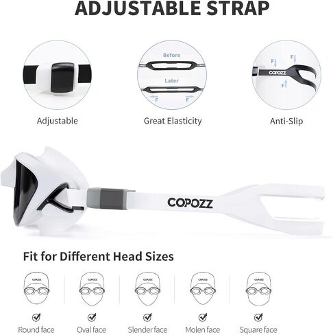 COPOZZ Swimming Goggles Men Women, Youth Swim Goggles Anti-fog Lenses Anti Uv No Leaking Adult Teenagers Pool Water Glasses in Saudi Arabia