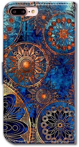 Bcov Case for iPhone 8 Plus/iPhone 7 Plus,iPhone 7 Wallet Case, Gorgeous Colours Circle Mandala Leather Flip Case Wallet Cover with Card Slot Holder Kickstand for iPhone 8+/7+ in Kuwait