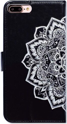 Bcov Case for iPhone 8 Plus/iPhone 7 Plus,iPhone 7 Wallet Case, Gorgeous Colours Circle Mandala Leather Flip Case Wallet Cover with Card Slot Holder Kickstand for iPhone 8+/7+ in Kuwait