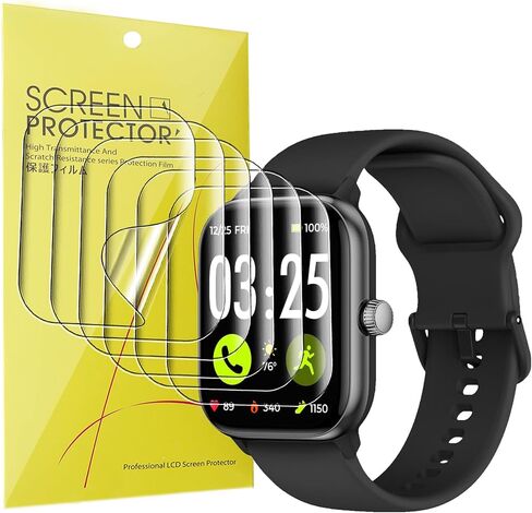 Compatible for Spade & Co Health Smartwatch 4 Screen Protector, [6 Pack] Full Coverage TPU Clear Film Compatible for Spade & Co Health Smartwatch 4 1.85 Inches (6 Pack) in Saudi Arabia