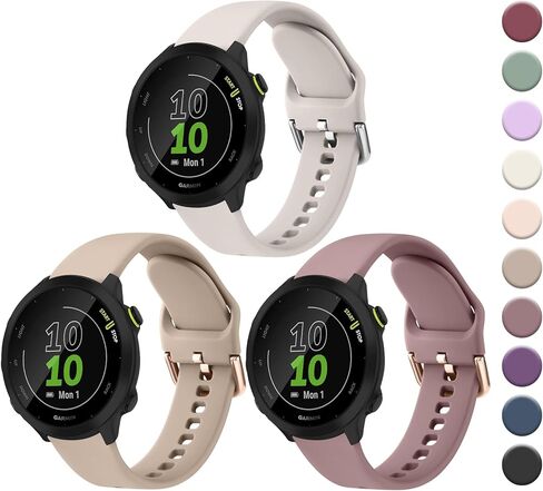 سوار ساعة Meliya for Garmin Forerunner 55 / Forerunner 245 / Forerunner 165 / Forerunner 645، حزام بديل من السيليكون الناعم 20 مم لساعة Garmin Forerunner 245 645 الموسيقية الذكية للرجال والنساء in Saudi Arabia