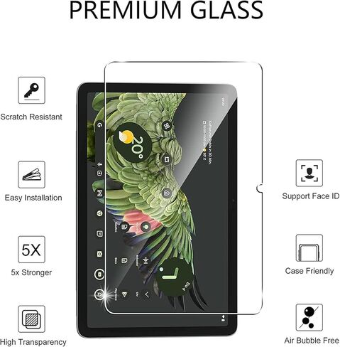 واقي شاشة T Tersely [عبوة من قطعتين] لجهاز Google Pixel Tablet (2023 11 بوصة)، واقي طبقة حماية من الزجاج المقوى عالي الدقة 9H لجهاز Google Pixel Tablet (2023 11 بوصة) in Kuwait