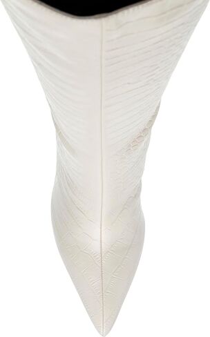 Steve Madden Women's Lavan Knee High Boot, Cream Leather, 7.5 in Saudi Arabia