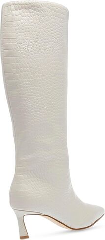 Steve Madden Women's Lavan Knee High Boot, Cream Leather, 7.5 in Saudi Arabia
