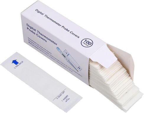 Healifty 200Pcs Thermometer Covers for Digital Thermometers, Disposable Probe Covers, Oral Thermometer Sleeves for Oral Ear Recta Thermometer in Saudi Arabia