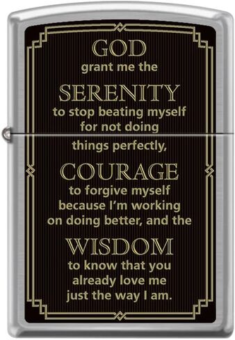 Zippo Lighter- Serenity Prayer Brushed Chrome Windproof Lighter #Z5152 in Saudi Arabia