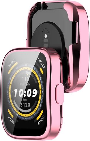Chofit Compatible with Amazfit Bip 5 Screen Protector Overall Protective Case Flexible TPU HD Ultra-Thin Cover for Amazfit Bip 5 Case Smartwatch Accessories (Black&Black) in Kuwait