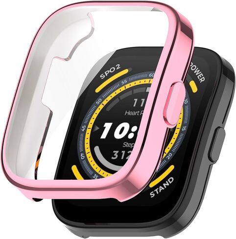 Chofit Compatible with Amazfit Bip 5 Screen Protector Overall Protective Case Flexible TPU HD Ultra-Thin Cover for Amazfit Bip 5 Case Smartwatch Accessories (Black&Black) in Kuwait