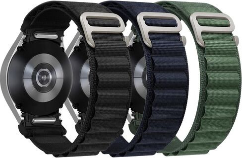 One Click No Gap Alpine Loop Band for Samsung Galaxy Watch 7 6 4 5 FE Band 40mm 44mm/Galaxy Watch 6 4 Classic Bands 47mm 43mm 42mm 46mm/5 Pro Band 45mm,Rugged Nylon Sport Strap Wristband Men,3 Pack in Saudi Arabia