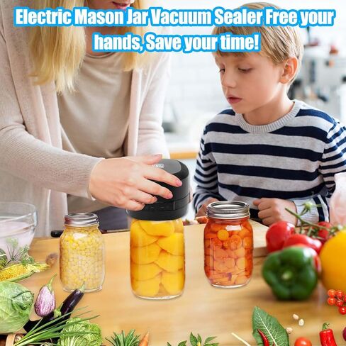 ماسون جرة فراغ السدادة، 3 في 1 آلة ختم فراغ مع الفم وأغطية ماسون العادية، مجموعة ماسون جرة فراغ السدادة لبرطمانات تعليب ميسون متوافقة مع توفير الطعام in Kuwait