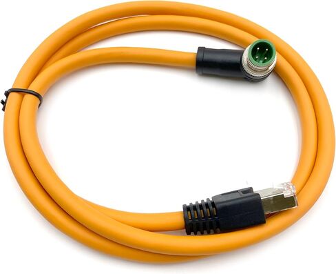 3.28ft M12 4 Pin A Code Male الزاوية اليمنى إلى RJ45 Male High Flex Cat6 Ethernet Cable، M12 إلى RJ45 كابل موصل صناعي محمي مجموعة كابلات سلكية ميدانية لتطبيق التشغيل الآلي 1 متر in Saudi Arabia