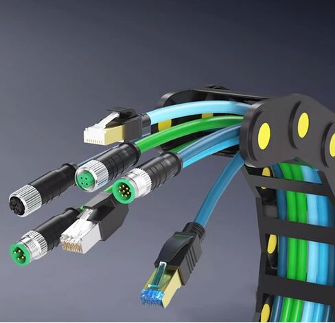 3.28ft M12 4 Pin A Code Male الزاوية اليمنى إلى RJ45 Male High Flex Cat6 Ethernet Cable، M12 إلى RJ45 كابل موصل صناعي محمي مجموعة كابلات سلكية ميدانية لتطبيق التشغيل الآلي 1 متر in Saudi Arabia