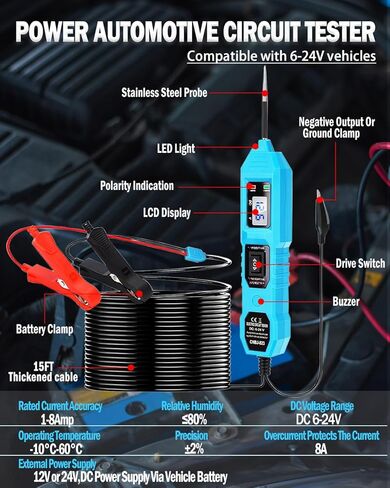 Circuit Tester Automotive,3.5V-36V DC Power Circuit Probe Kit, Electrical Tester Automotive Short Circuit Finder,Car Electrical Tester Kit for Continuity Testing/Trailer Lights Testing in Kuwait