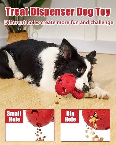 Dog Chew Toys for Aggressive Chewers, Rubber Treat Dispensing Stimulation Toy to Keep Them Busy, Durable Interactive Enrichment Puzzle Toy for Medium Large Breed Dogs in Kuwait
