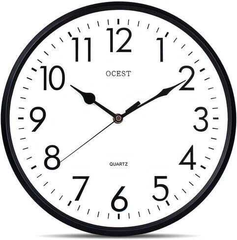 ساعة حائط OCEST مقاس 12 بوصة - ساعة حائط تناظرية واي فاي - يتم ضبطها تلقائيًا - سهلة القراءة - ساعة حائط صامتة تعمل بالبطارية لغرفة المعيشة وغرفة النوم والمكتب والمطبخ in Kuwait