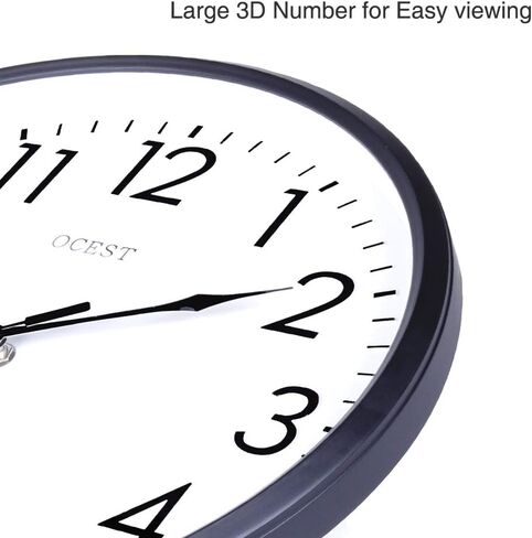 ساعة حائط OCEST مقاس 12 بوصة - ساعة حائط تناظرية واي فاي - يتم ضبطها تلقائيًا - سهلة القراءة - ساعة حائط صامتة تعمل بالبطارية لغرفة المعيشة وغرفة النوم والمكتب والمطبخ in Kuwait