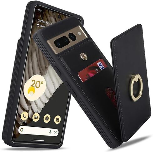 حافظة لهاتف Google Pixel 7 Pro مع حامل بطاقة، حافظة Pixel 7 Pro للنساء، حامل بطاقة الائتمان، حامل حلقي، حافظات محفظة هاتف لطيفة 6.7 بوصة (أبيض ليوبارد) in Saudi Arabia