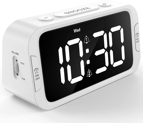 Digital Dual Alarm Clock for Bedroom: RGB Electric Clock with USB Charger for Kids Teens - Dimmable Clock with Weekday Weekend Mode for Bedside Desk in Kuwait